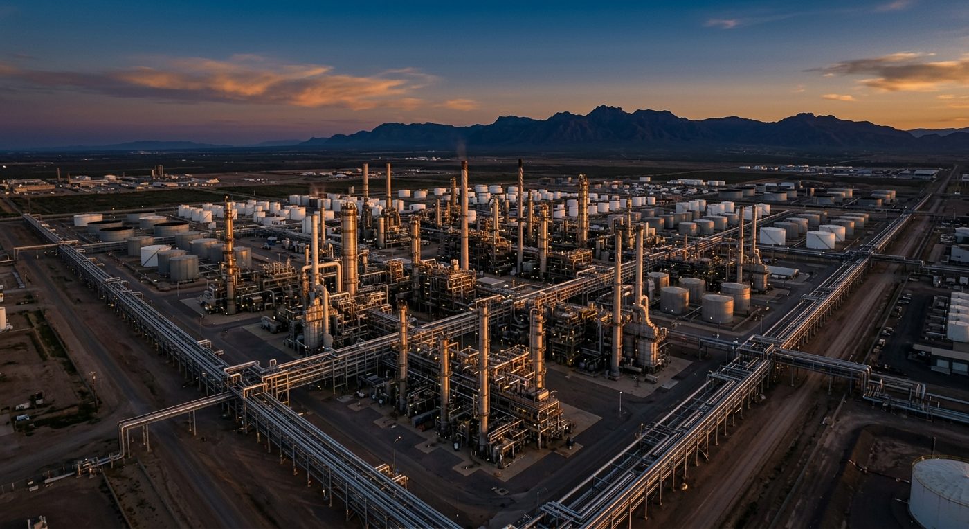 Панорама нефтеперерабатывающего комплекса